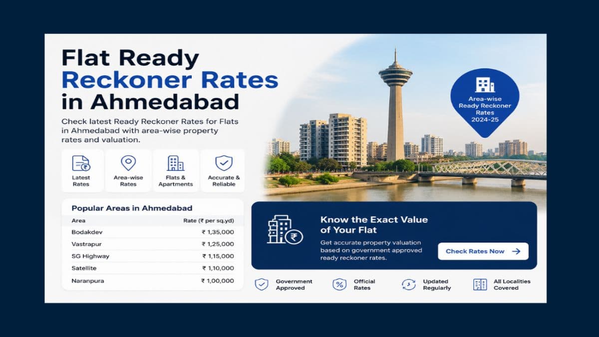 Flat Ready Reckoner rates in Ahmedabad 2026 area wise property prices